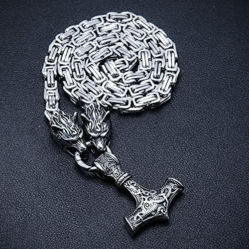 Bavipower Collar Vikingo Mjolnir Para Hombres Con Cadena De