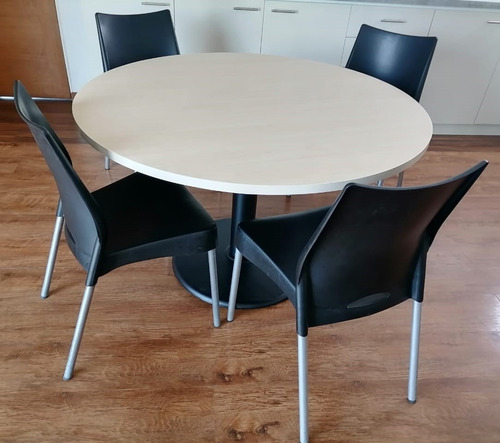 Mesa De Reunion Circular 120 Cms. Con Base Disco