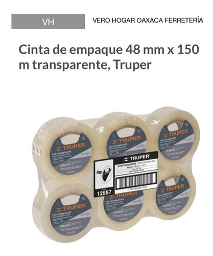 Cinta De Empaque Transparente, 150m Paquete C/60 Pzas 12557