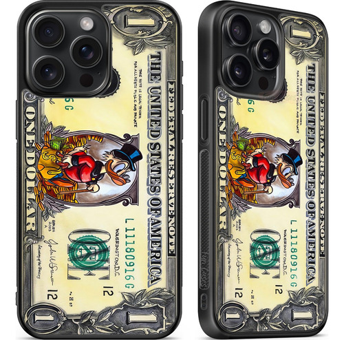 Funda Un Dolar Billete Tio Rico Mc Pato 1 Dinero Millonario Negro Iphone 13 Pro Max