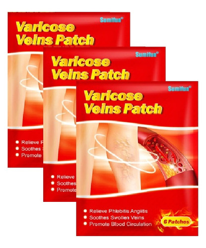 Parche Alivio Varices Venas Varicosas 18 Pzas 3 Sbrs Sumifun