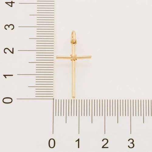 Cordão Banhado Ouro 18k Não Causa Alergia Berloque Crucifixo Cor Dourado