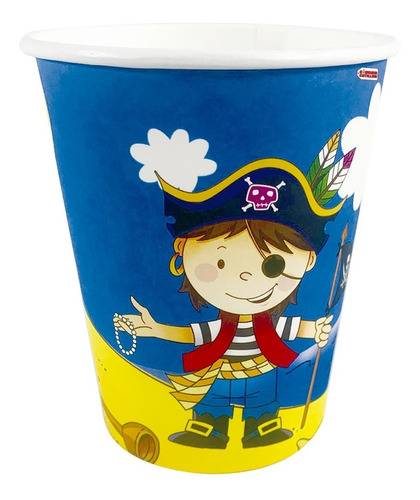 Vasos Descartables Polipapel Piratas X 6 - Ciudad Cotillón