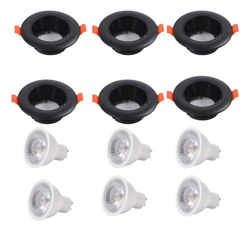 Pack X 6 Foco Spot Porta Gu10 Dirigible + Ampolletas
