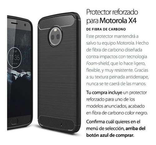 Protector Fibra Carbono Para Motorola X4 Jelly Case Cover