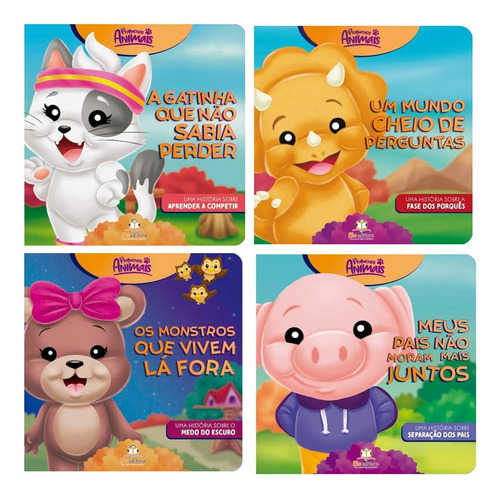 Coleção Completa Pequenos Animais - 4 Livros Para Crianças