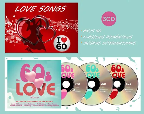 Box Anos 60 The 60s Love Album - Classic Love Songs - 3 Cd | Frete