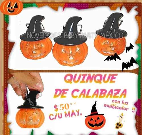 Quinque De Calabaza Con Luz Chic Para Tu Halloween O Muertos