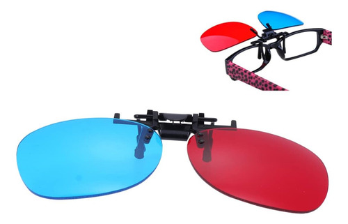 2 Lentes Clip Color Rojo Y Azul, Lentes Miopía, Clip...