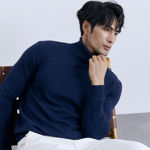 Camisa Hombre Playera Manga Larga Cuello Alto Con Base Sól