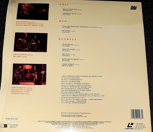 Imagen 4 de 5 de John Scofield Live 3 Ways Laser Disc Pioneer Impecable!