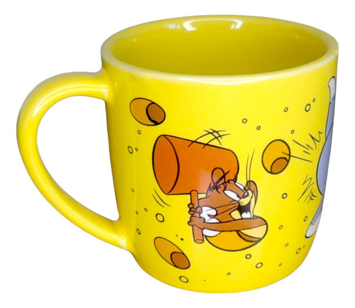 Caneca Cerâmica Geek Tom E Jerry Colecionáveis 350ml Cor Amarelo