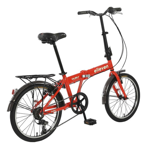 Bicicleta Dobrável Alumínio Aro 20 6v Dubly Shimano Vermelha