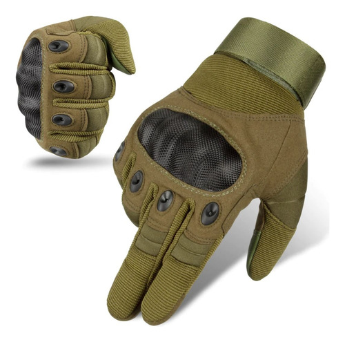 Guantes Tacticos Airsoft Full Dedos Royal Verde Paintball
