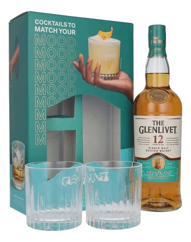 The Glenlivet 12 Anos Kit Single Malt Scotch 750ml 2 Copos