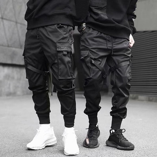 Imagem 4 de 9 de Calças Cargo Casual Harem Joggers Hip Hop Masculina