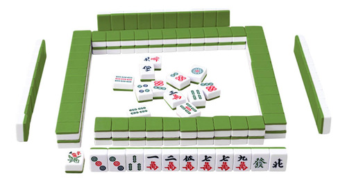 Juego De Versión China 144x Mini Mahjong Tiles Juego Verde
