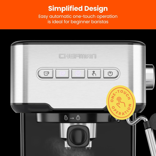 Máquina De Café Espresso 6 En 1 Con Vapor Chefman
