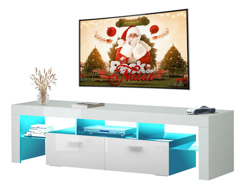 Soporte De Tv Moderno Con Luces Led Y Cajones De Almacenamie