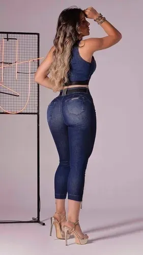 Cal a Cropped Rhero Jeans C el stico Persoanlizado C s 56536