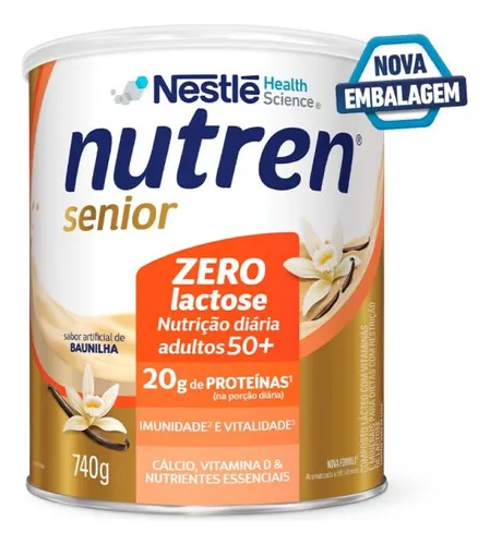 Composto Lácteo Baunilha Zero Lactose Nutren Senior Lata 740g