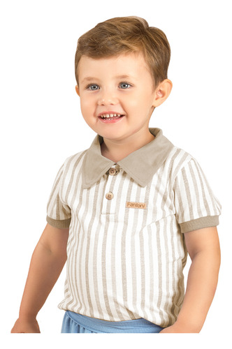 Camiseta Infantil Menino Polo Algodão Fantoni Tam 1 Ao 14