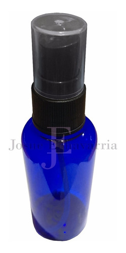 Imagen 3 de 6 de Botella De Plástico 60 Ml Color Azul C/atomizador Negro