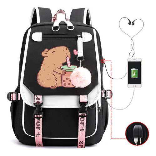 Mochila Escolar De Ocio Multifuncional Con Interfaz Usb Impr