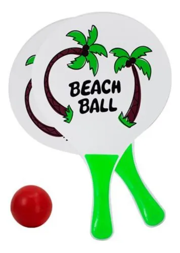 comprar Paleta De Playa De Madera X2 Con Pelota Diseños Surtidos