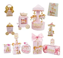 Comprar Kits Imprimibles Carruseles Deco + Candy Rosa Nena Cajitas