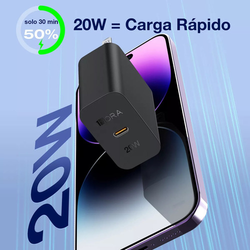 Cargador Tipo C 20w Carga Rápida Compatible