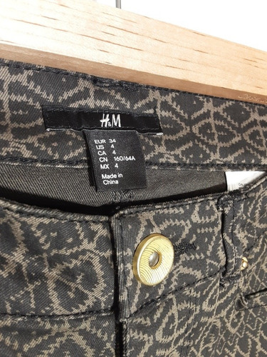 Imagen 2 de 10 de Pantalón H&m Estampado Con Bolsillos, Talla Eur 34