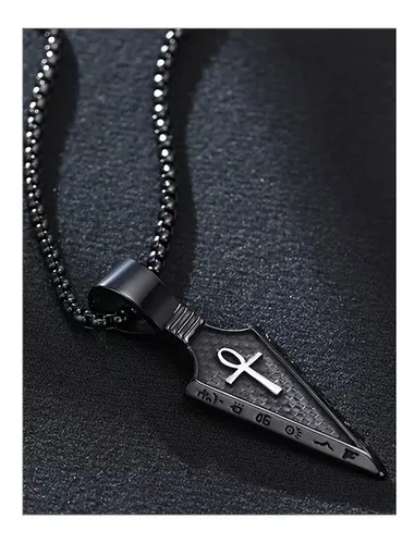 Collar Punta De Flecha Con Cruz De Ankh Egipcia