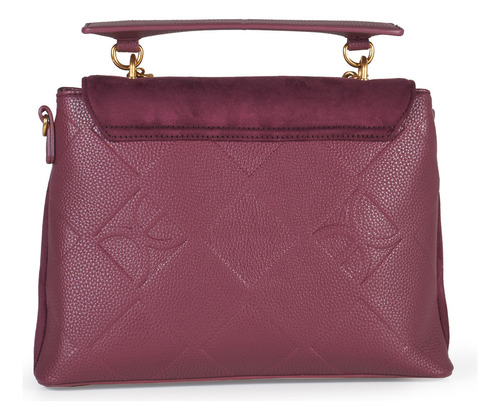 Bolsa Satchel Cloe Para Mujer Cadena Solapa En Suede Color Bordó