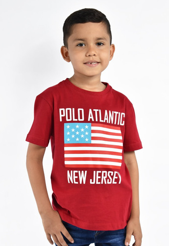 Polera New Jersey Rojo Line Para Niño