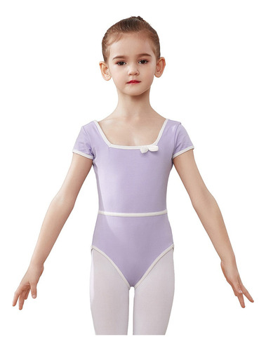 Maillot De Ballet De Manga Corta Para Niñas