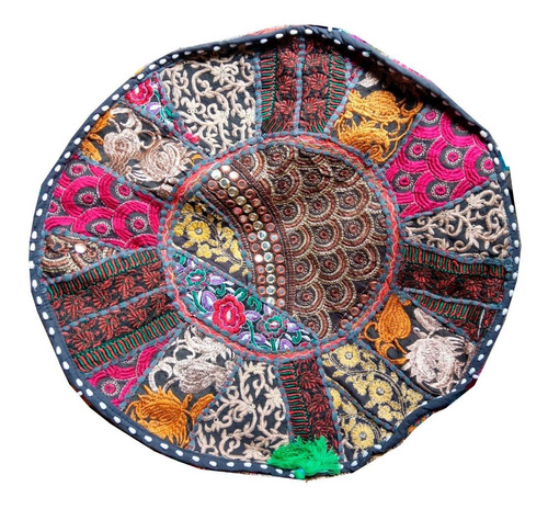 Cojin-puff Shabby Chic India (patchwork) 50cm Diámetro