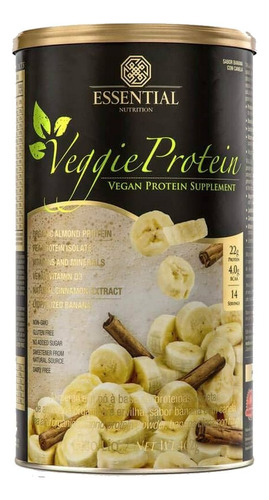 Veggie Protein Essential Nutrition - Banana - (462g) Sabor Banana Com Canela