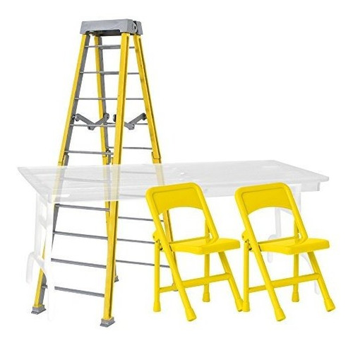 Ultimate Ladder, Table And Chairs Yellow Playset Para Wwe Wr