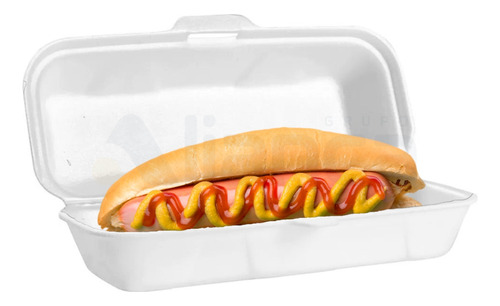 Embalagem Descartável Isopor Hot Dog Para Delivery - 400 Und