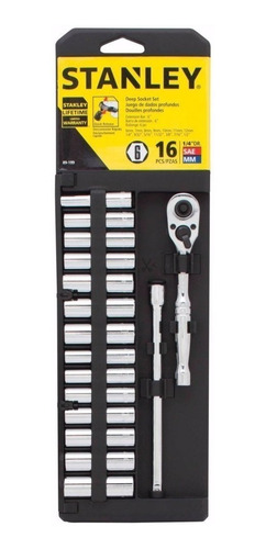 Juego Set Herramientas Stanley 16 Pzas Bocallaves 1/4 89-199