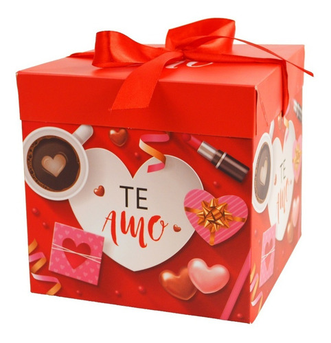 Caja Regalo Sorpresa Desayuno Plegable M 15cm Diseño Te Amo