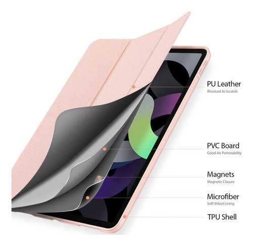 Smart Case Para iPad Pro 11 M2 2022 4gen / M1 2021 3gen Rose