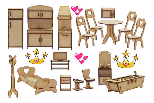 Imagen 1 de 5 de Combo! 16 Muebles Para Barbie! Super Promo!