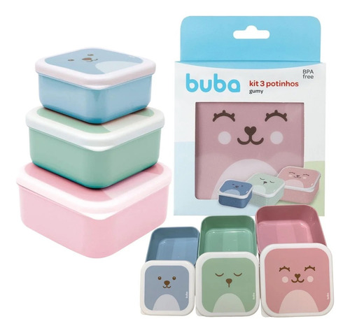 Potinhos Para Lanche Infantil Kit Com 6 Unidades Potes Buba