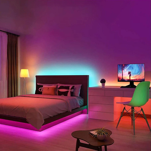 Cinta Tira De Luz Led Rgb Flexible Decoración 5m Control