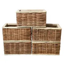 Comprar Cajón Canasto Cesto Organizador Mimbre 30x20x15cm  X 5 Un