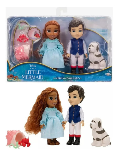 Set Muñeca Disney La Sirenita Ariel Y Eric Petite