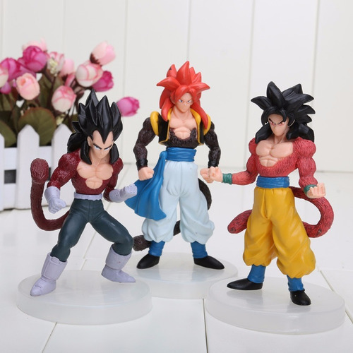 Kit 6 Action Figure Dragon Ball Gt Goku Uub Bulma Vegeta