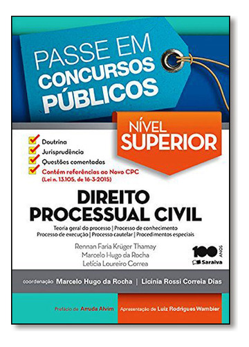 Direito Processual Civil, De Renan  Faria Krüger Thamay. Editora Saraiva (juridicos) - Grupo Saraiva, Capa Dura Em Português